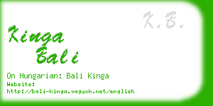 kinga bali business card